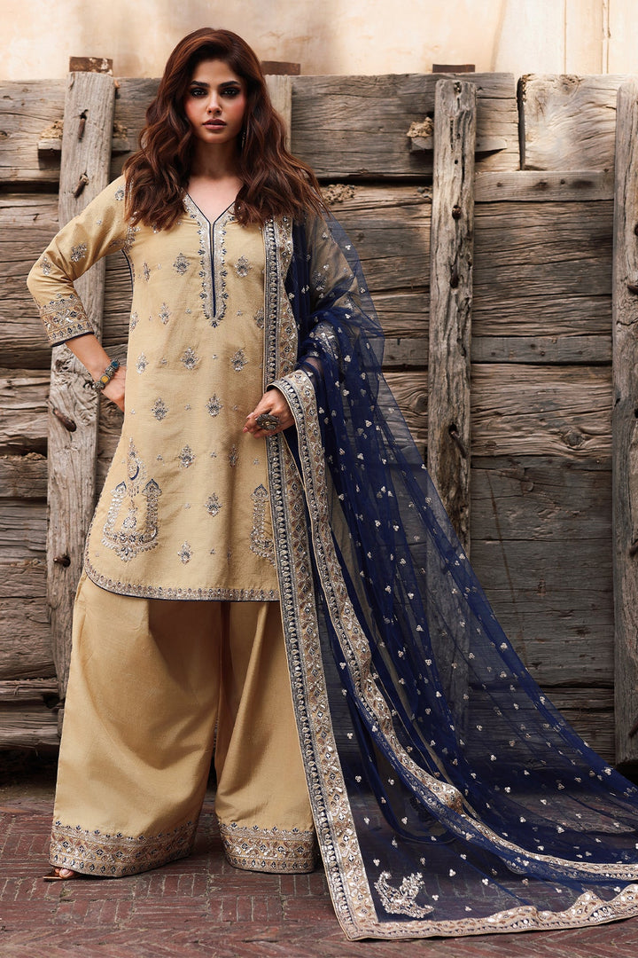 Embroidered Raw Silk Skin Stitched Suit - Charizma