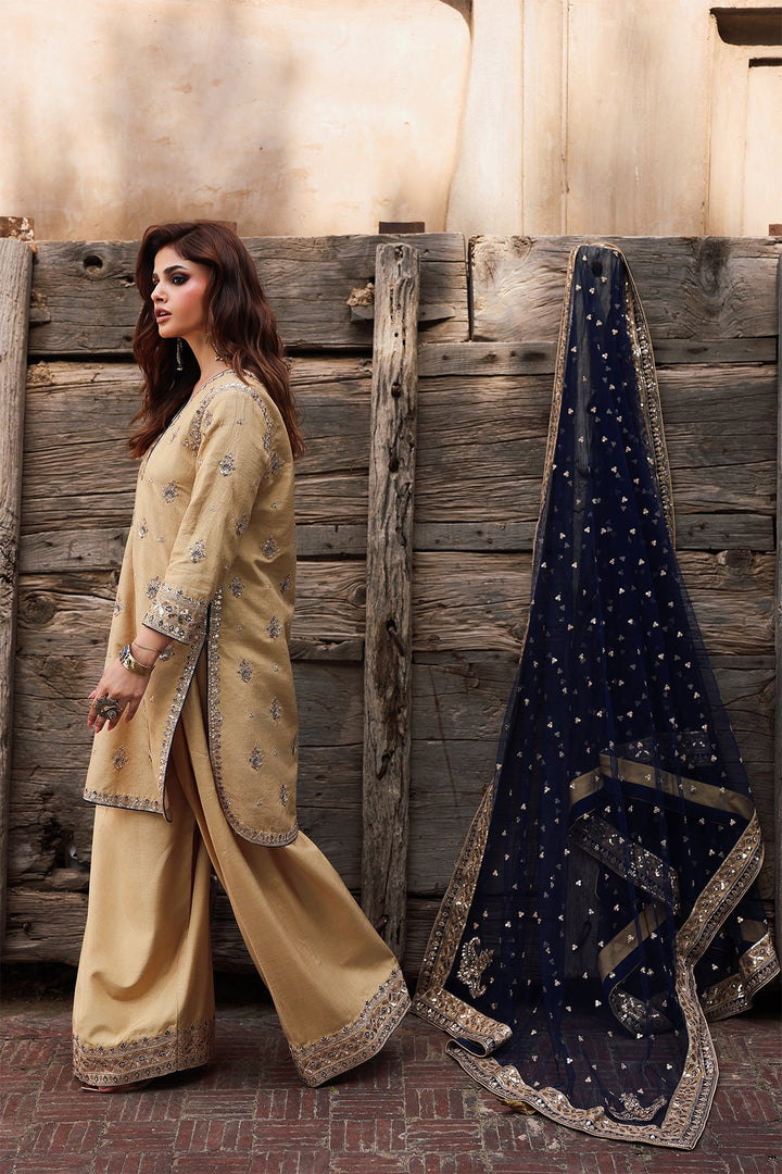 Embroidered Raw Silk Skin Stitched Suit - Charizma