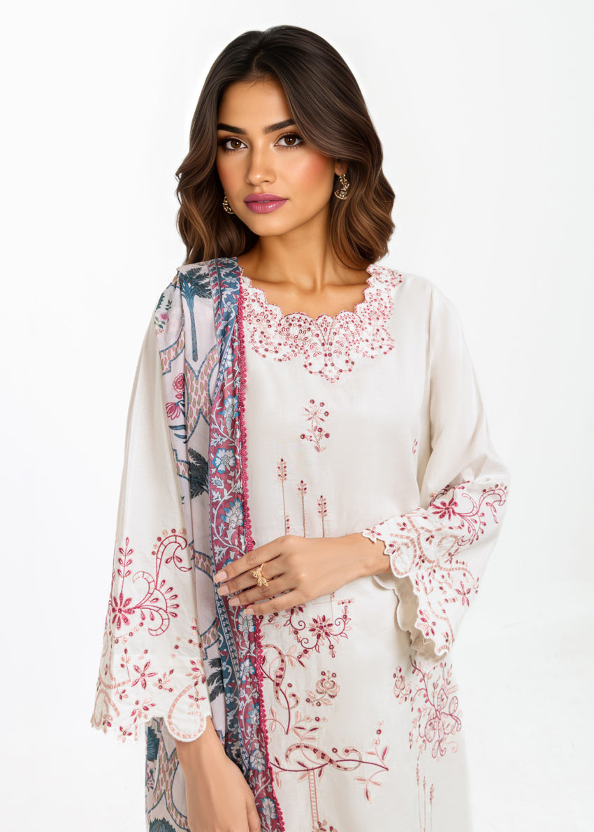 Cambric White Stitched Suit - Bonanza