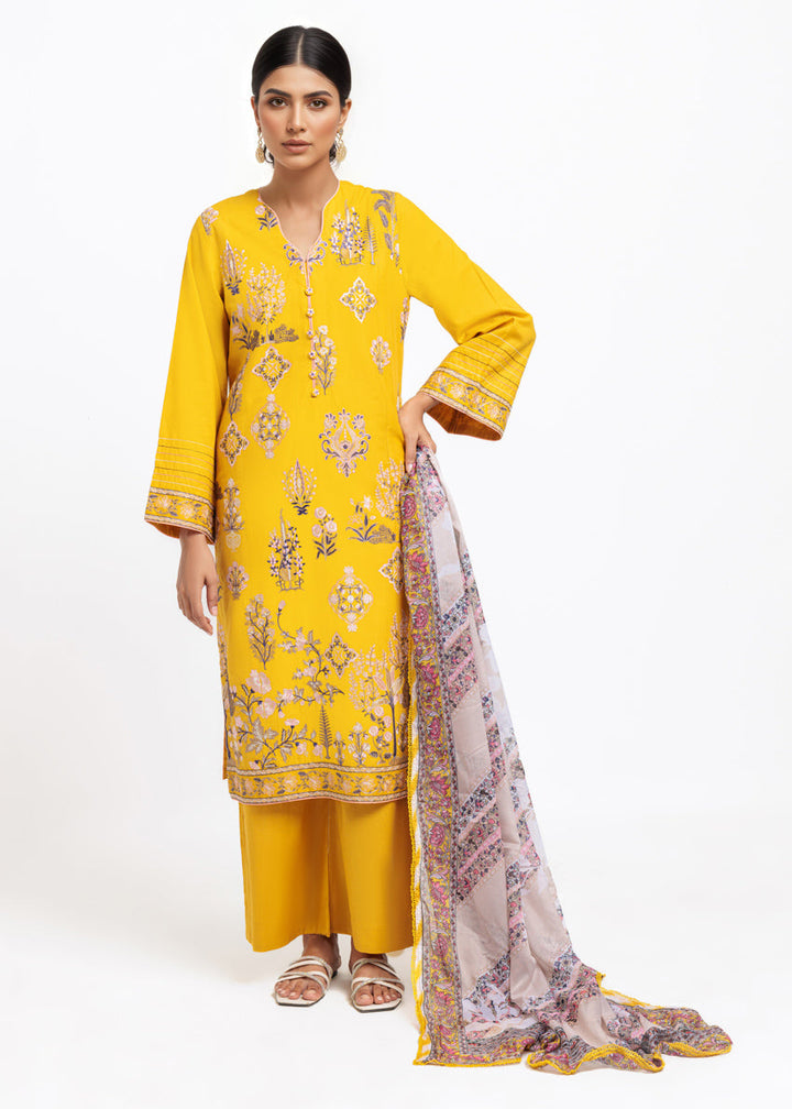 Cambric Mustard Stitched Suit - Bonanza