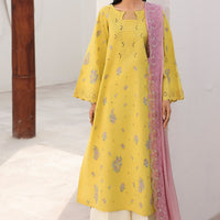 Embroidered Lawn Yellow Stitched Suit - Charizma