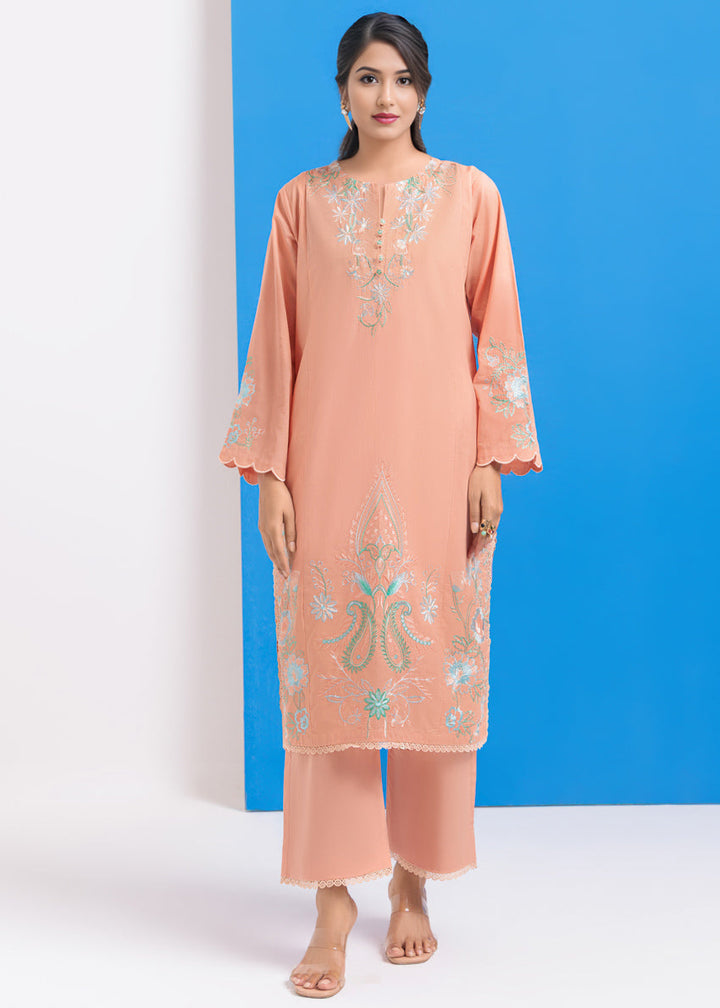 Cambric Peach Stitched Suit - Bonanza