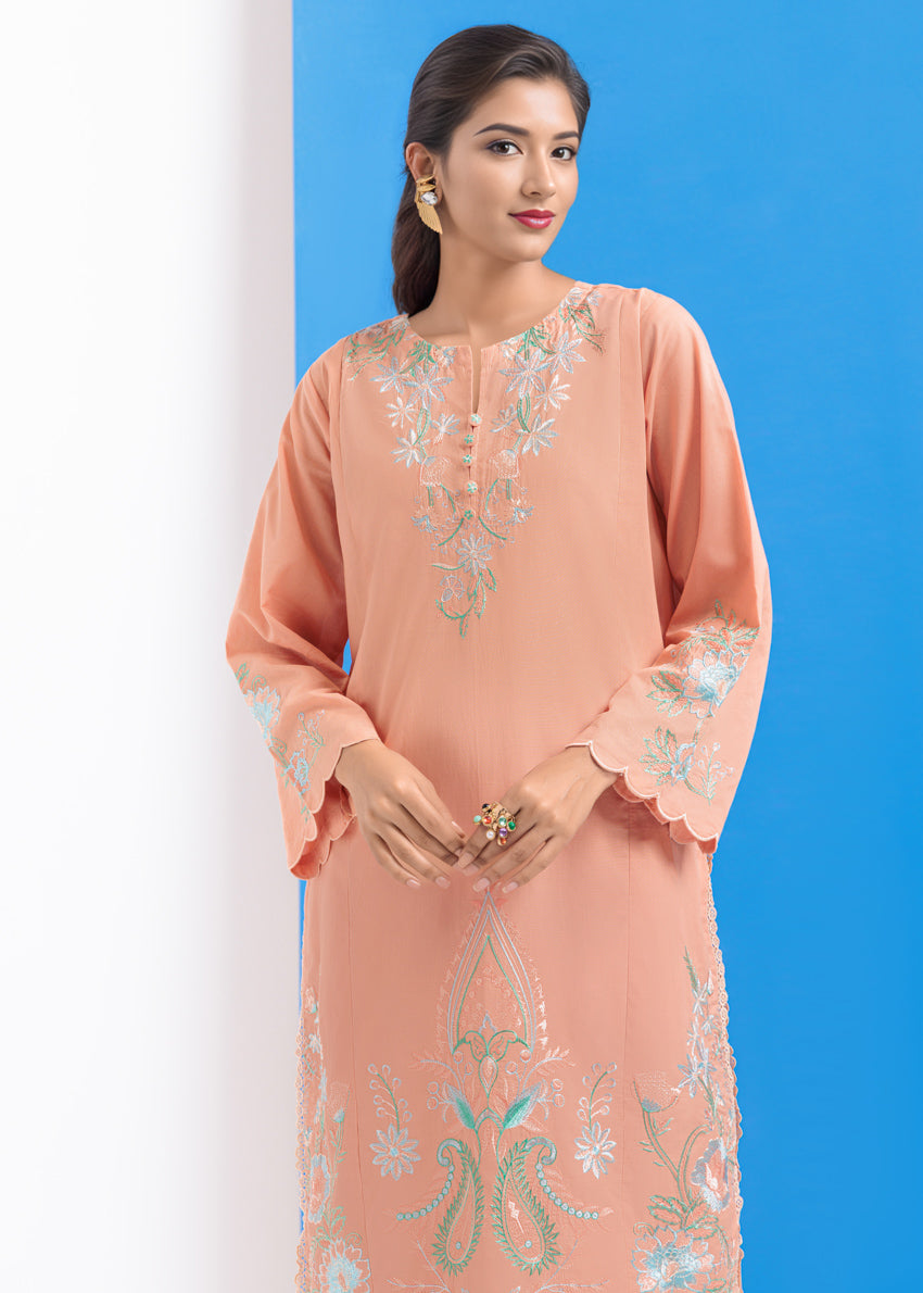 Cambric Peach Stitched Suit - Bonanza