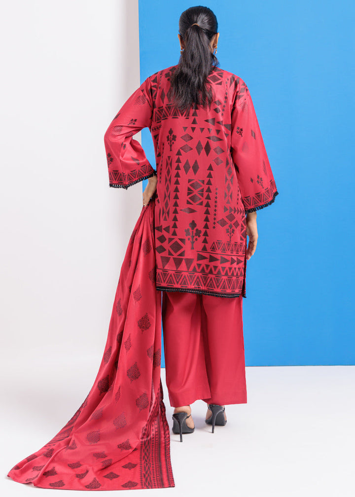 Jacquard Red Stitched Suit - Bonanza