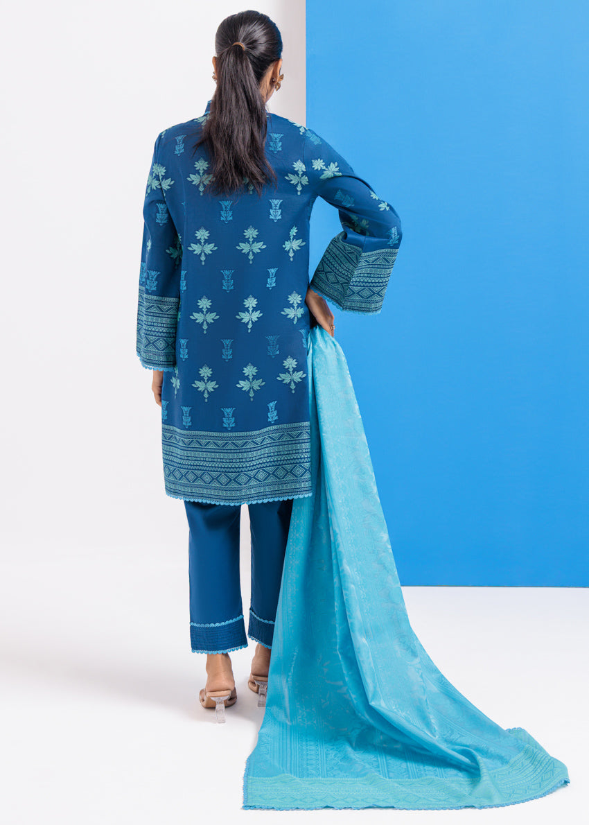 Jacquard Blue Stitched Suit - Bonanza