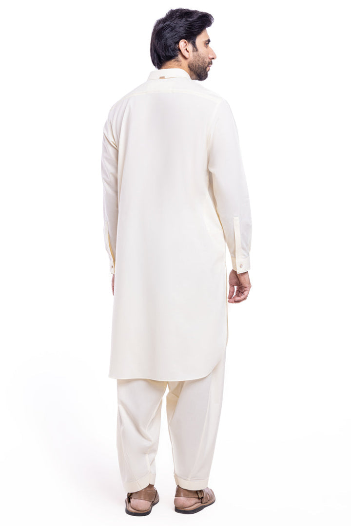 Blended Cream Shalwar Kameez - Bonanza