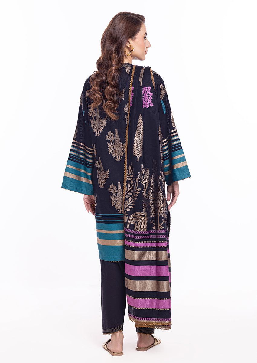 Jacquard Black Stitched Suit - Bonanza