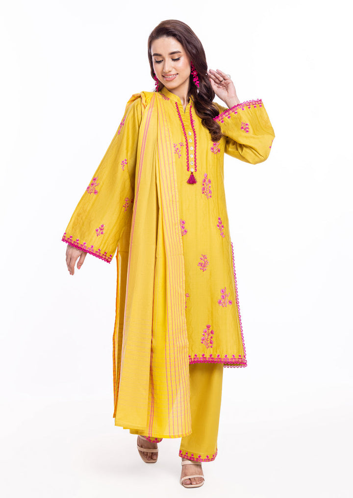 Dobby Mustard Stitched Suit - Bonanza