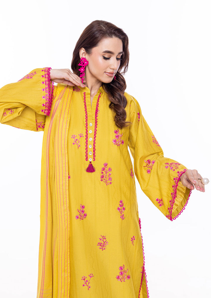 Dobby Mustard Stitched Suit - Bonanza