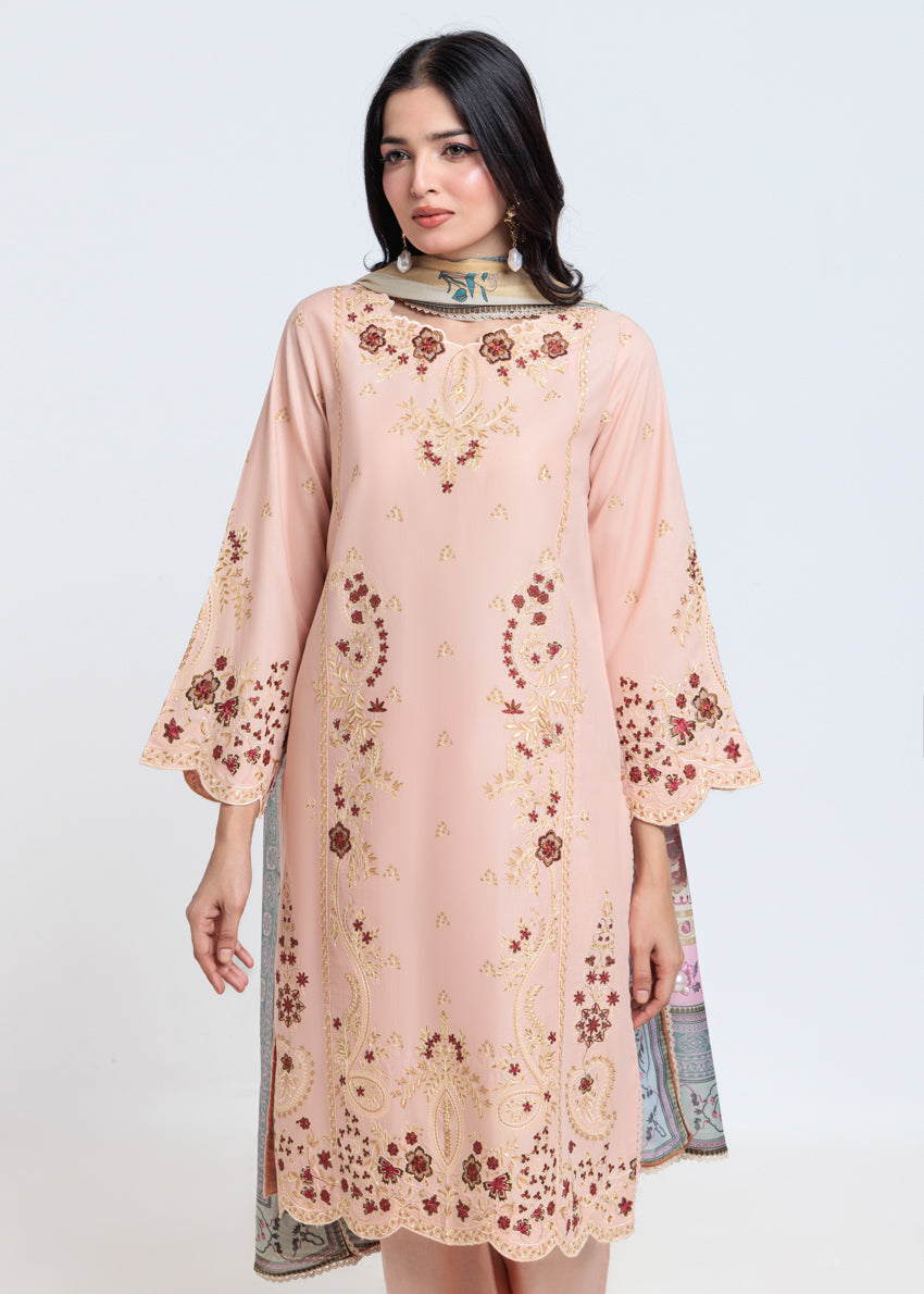 Cambric Beige Stitched Suit - Bonanza