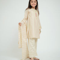 Cotton Dobby Jacquard Fawn Stitched Suit - Senorita