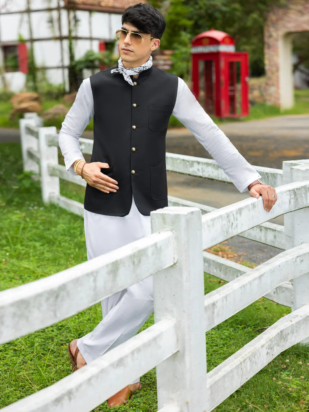 Taflon Rayon Black Waist Coat - Almirah