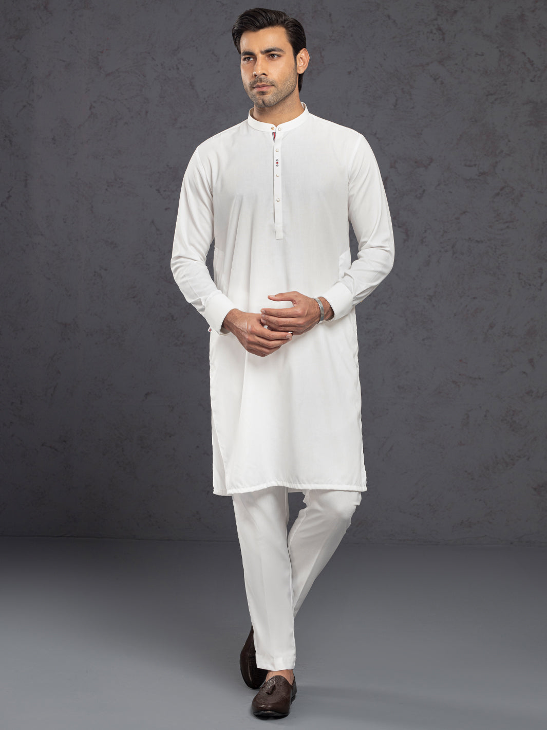 Blended White Kurta Trouser - Ethos by Almirah