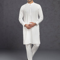 Blended White Kurta Trouser - Ethos by Almirah