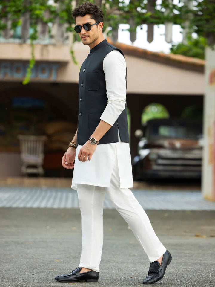 Taflon Rayon Grey Waist Coat - Almirah