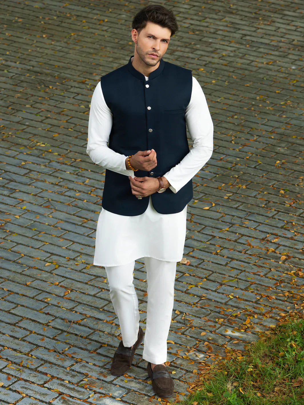 Taflon Rayon Navy Blue Waist Coat - Almirah