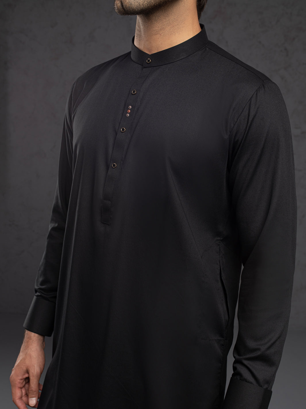Blended Black Kurta Trouser - Almirah