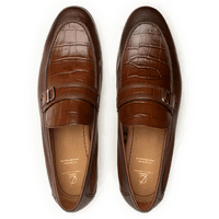 Leather Formal Brown Shoes - Logo
