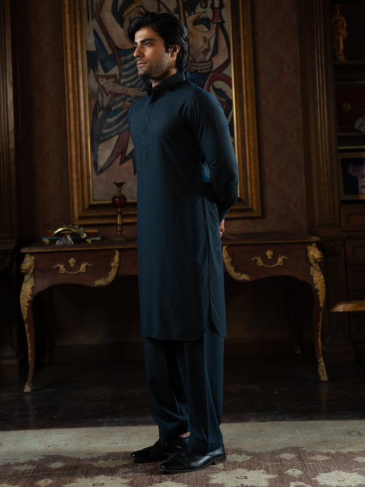 Blended Stripes Outer Spa Kurta Trouser - J. Junaid Jamshed