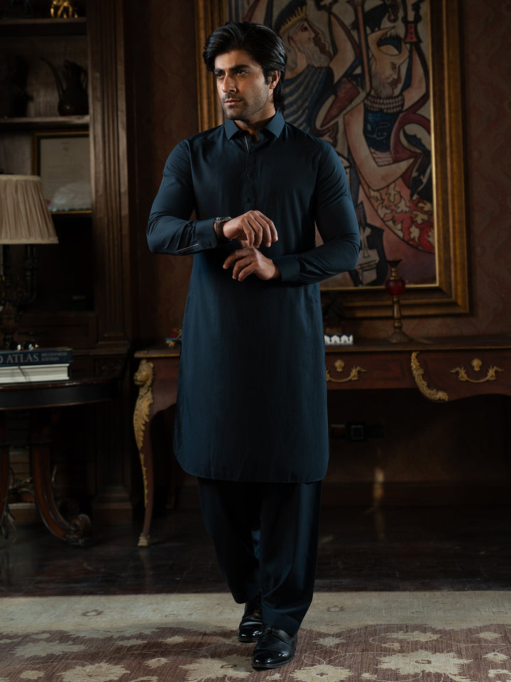 Blended Stripes Outer Spa Kurta Trouser - J. Junaid Jamshed