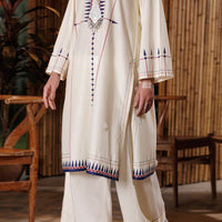 Lawn Ivory Stitched Suit - Almirah