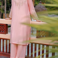 Khaddi Net Pink Kurti - Almirah
