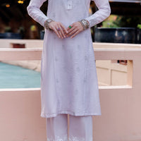 Khaddi Net Light Purple Kurti- Almirah