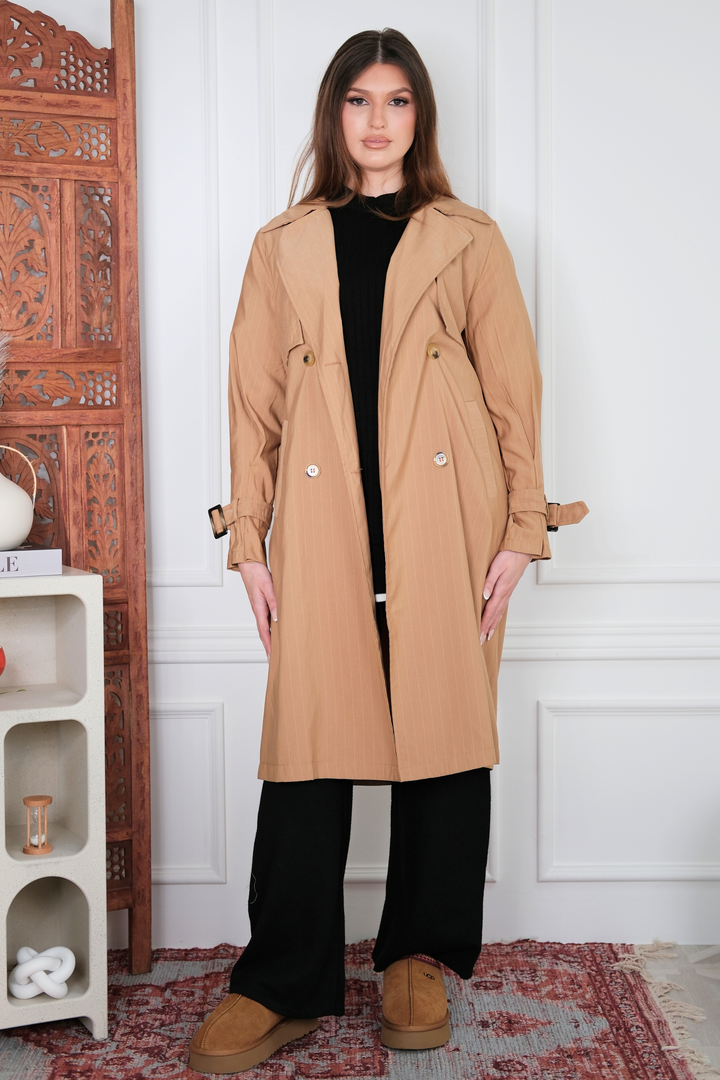 Freya Striped Trench Coat
