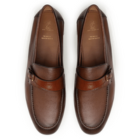 Leather Formal Brown Shoes - Logo