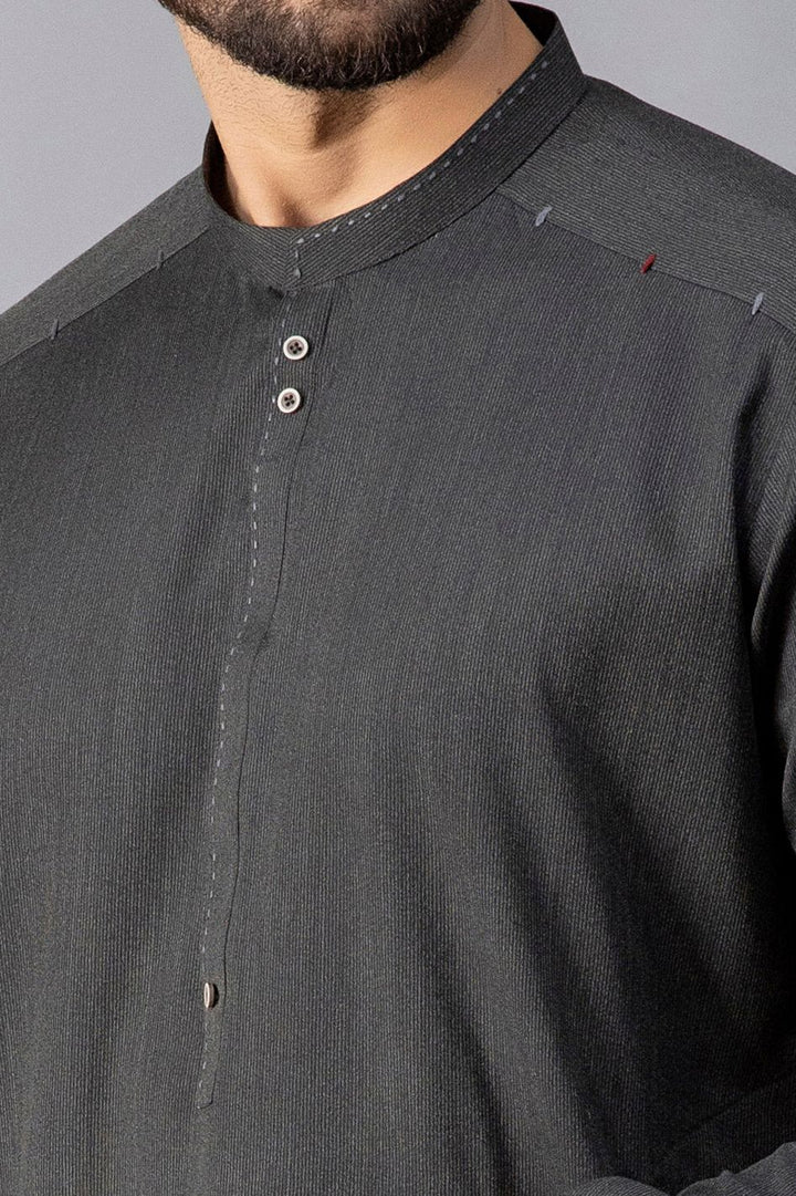 Polyester Viscose Grey Kurta - Almirah