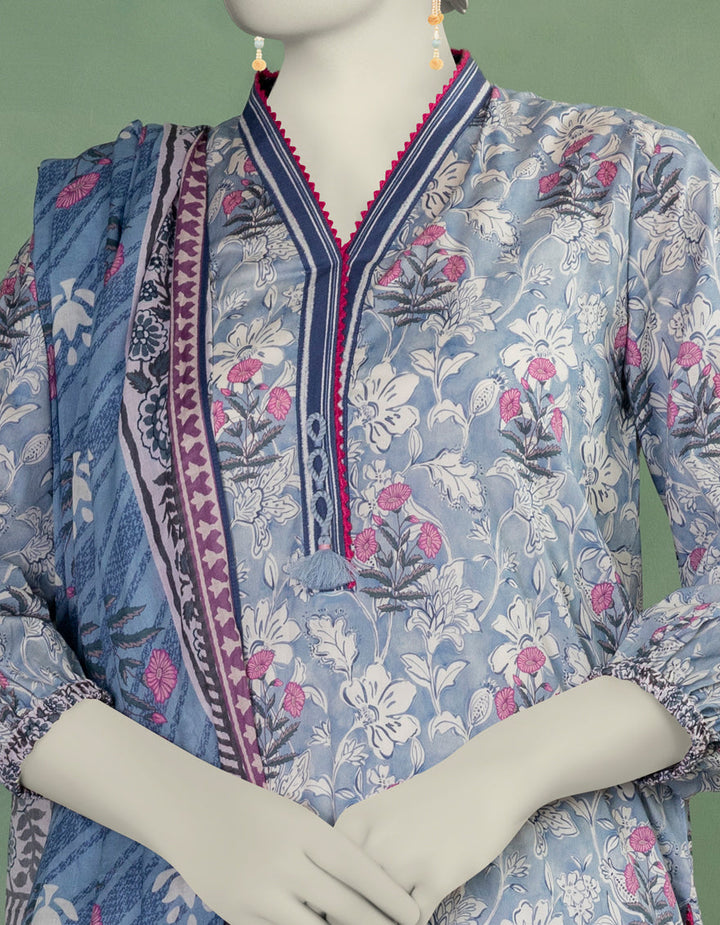 Lawn Multicolor Unstitched Suit - J. Junaid Jamshed