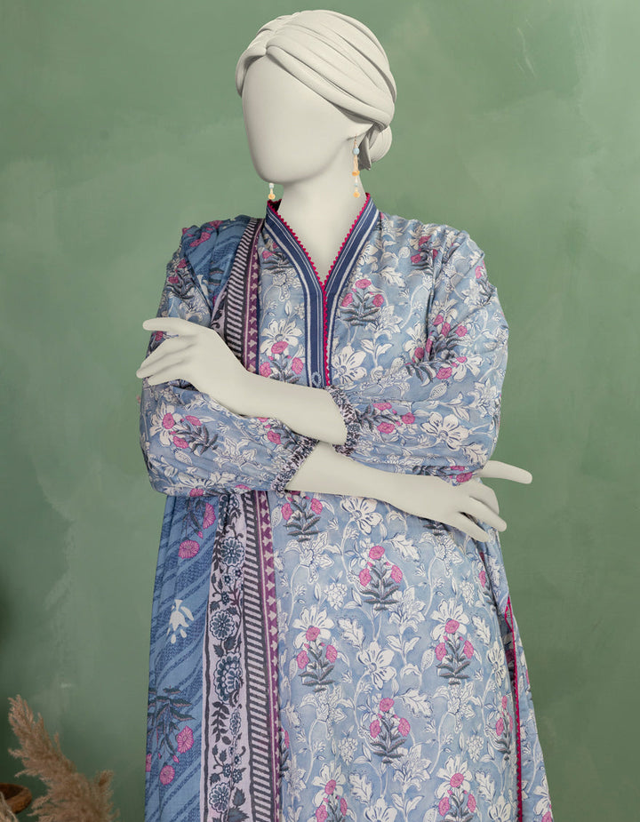Lawn Multicolor Unstitched Suit - J. Junaid Jamshed