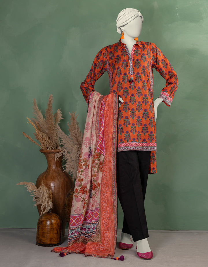 Lawn Multicolor Unstitched Suit - J. Junaid Jamshed