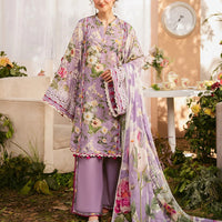 Lawn Purple Stitched Suit - Elaf