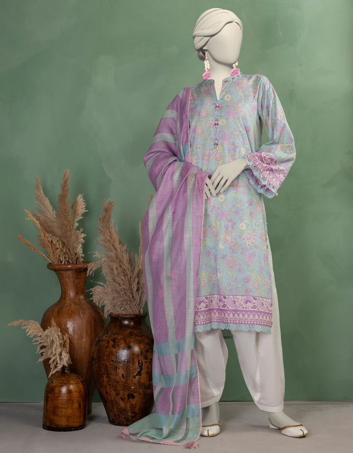 Lawn Multicolor Unstitched Suit - J. Junaid Jamshed