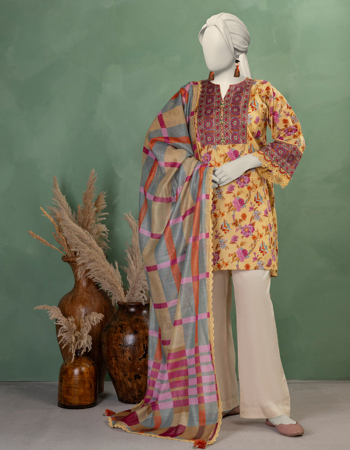 Lawn Multicolor Unstitched Suit - J. Junaid Jamshed