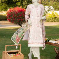 Lawn Pink Unstitched Suit - J. Junaid Jamshed