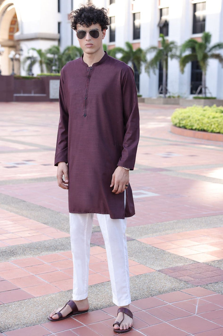 Polyester Maroon Kurta - Almirah