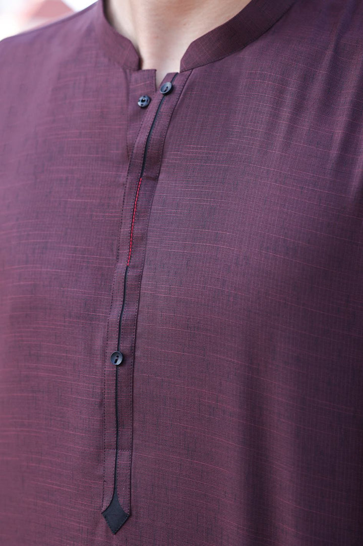 Polyester Maroon Kurta - Almirah