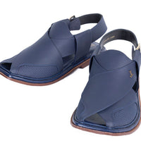 Plain Blue Peshawari Chappal - J. Junaid Jamshed