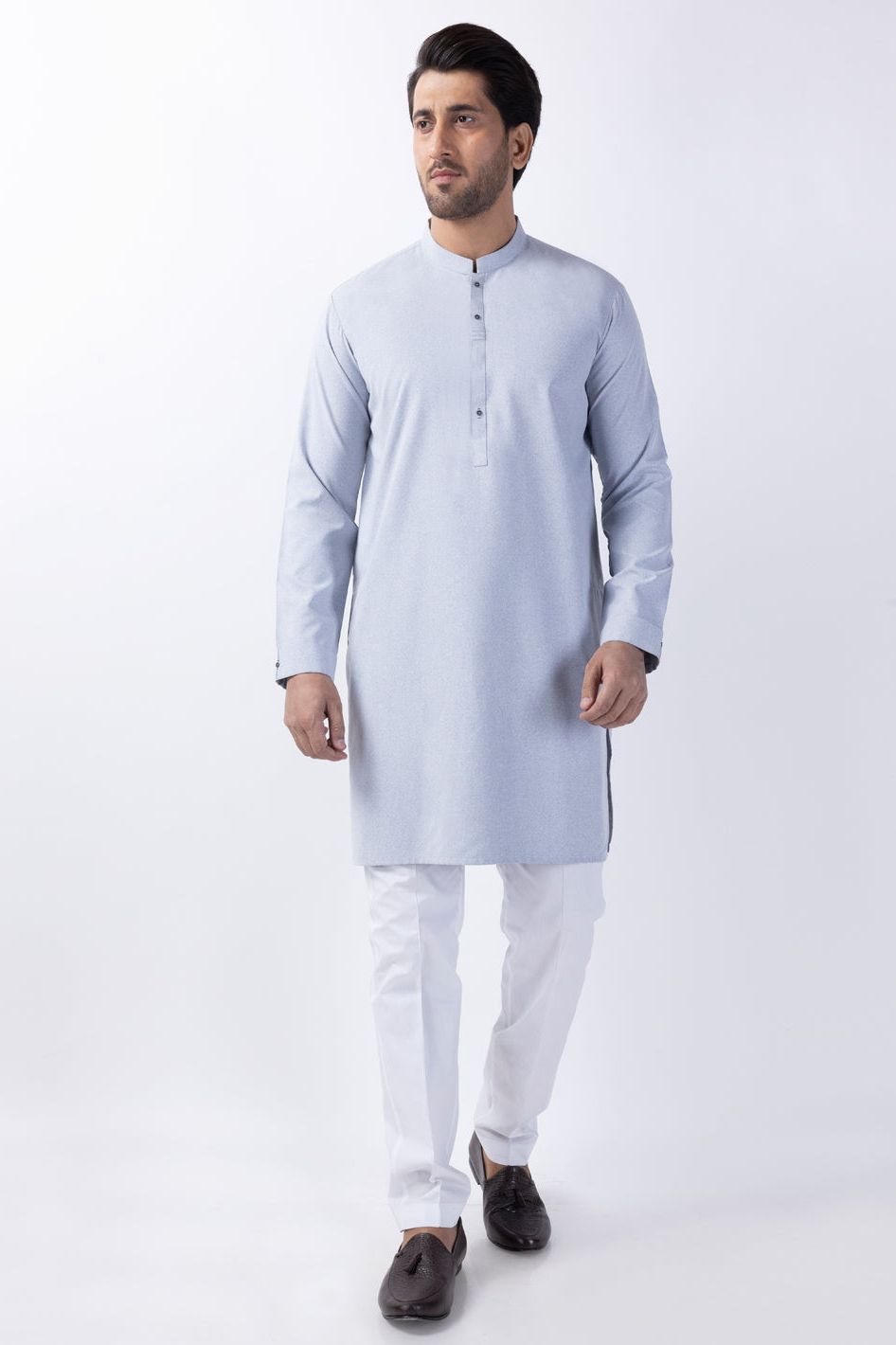 Blended Light Grey Kurta - Almirah