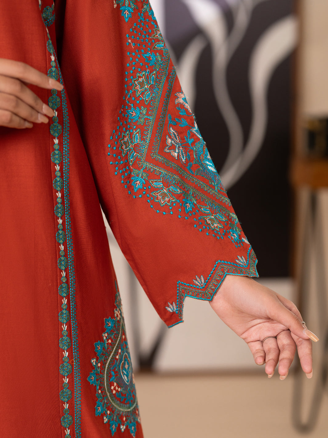 Cotton Lawn Rust Kurti - Almirah