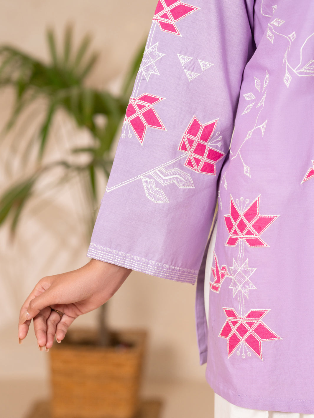 Cotton Lawn Light Purple Kurti - Almirah