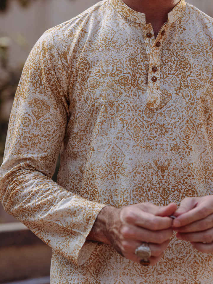Cotton Mustard Kurta - Almirah