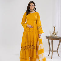 Chikenkari Yellow Stitched Suit - Raqsam