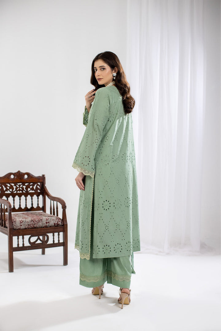 Chikenkari Pista Stitched Suit - Raqsam