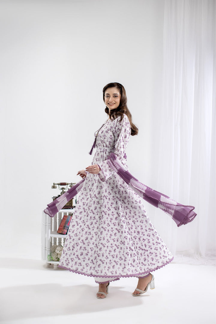 Chikenkari White Stitched Suit - Raqsam