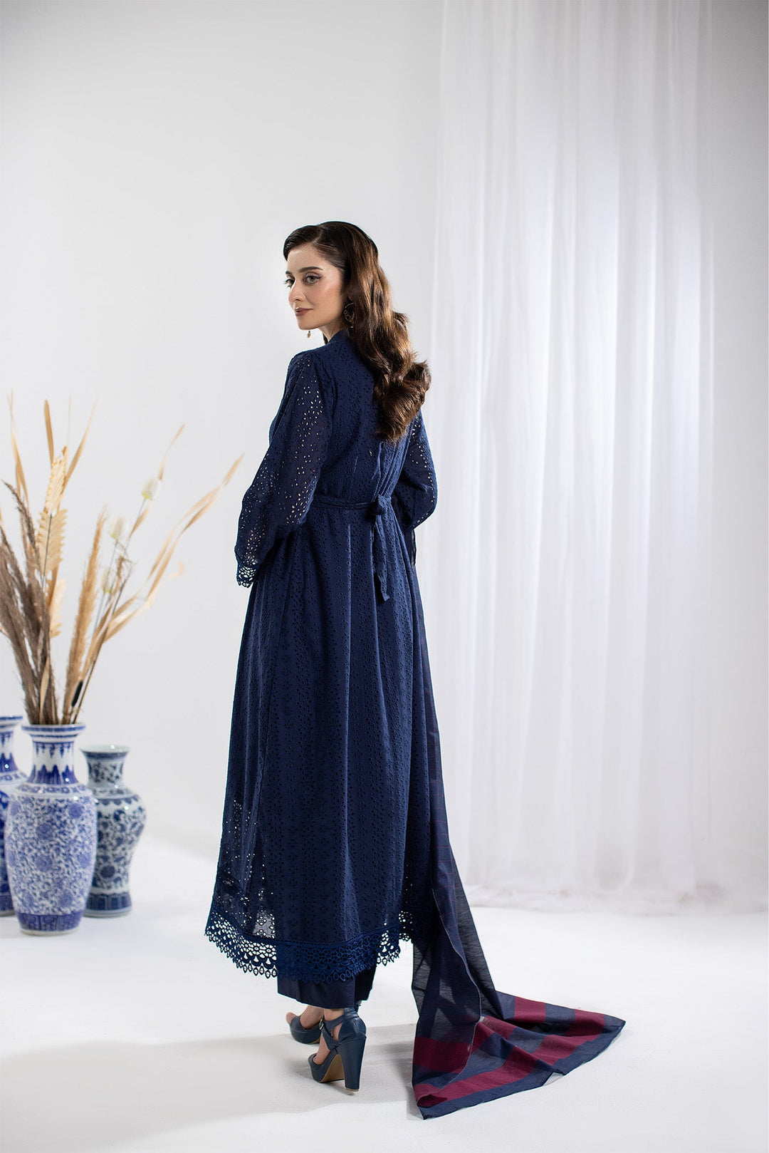 Chikenkari Blue Stitched Suit - Raqsam