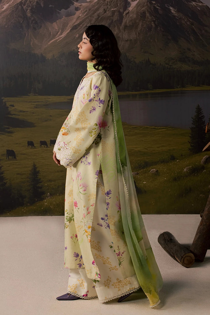 Dobby Lawn Butter Cream Stitched Suit - Vanya