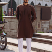 Blended Brown Kurta - Almirah